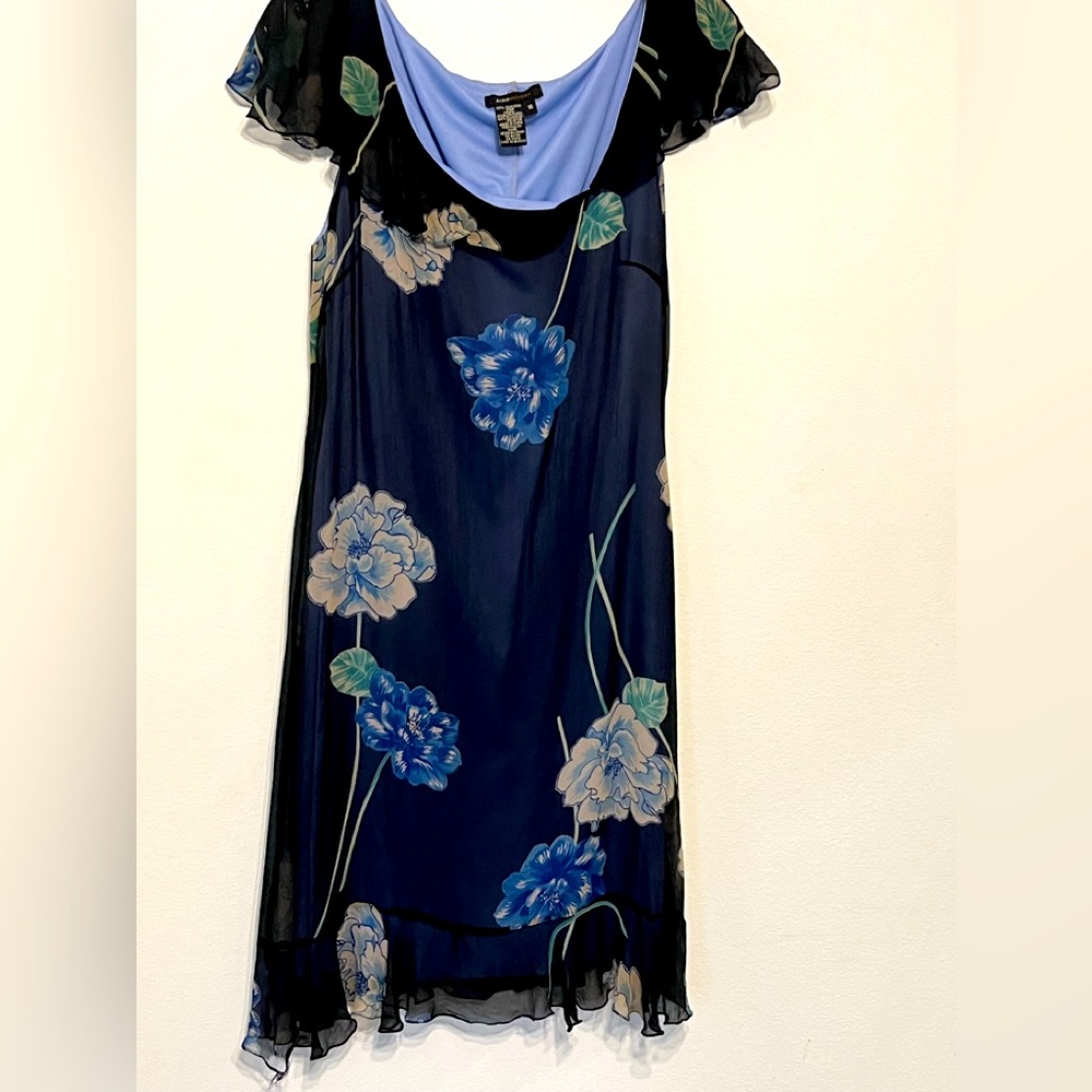 BCBG Navy blue Flower dress